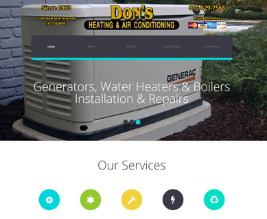 Heating and Air Conditioning Website Design Portfolio Texas