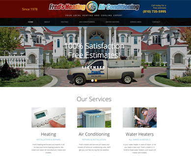 Heating and Air Conditioning Website Design Portfolio Texas